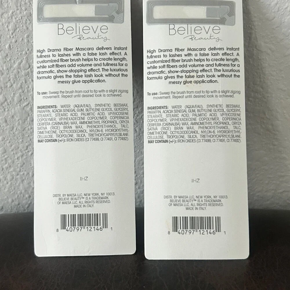 BELIEVE Beauty HIGH Drama fiber Mascara 2 pack BROWN